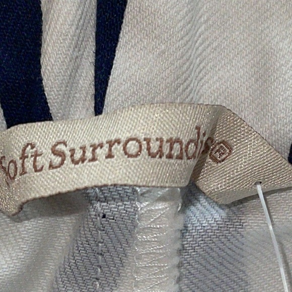 NWT Soft Surroundings Blue & White Striped Cotton Stretch Ankle Pants XS - Picture 11 of 15